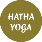 Goldener Kreis mit Aufschrift Hatha Yoga